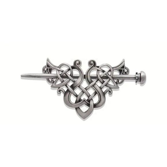 Celtic Knot Hair Slide or hairpin Silver Alloy Nordic Viking Barrette Hair Tie - Picture 2 of 6